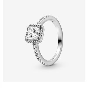 Gently used Pandora Square Sparkle Halo Ring